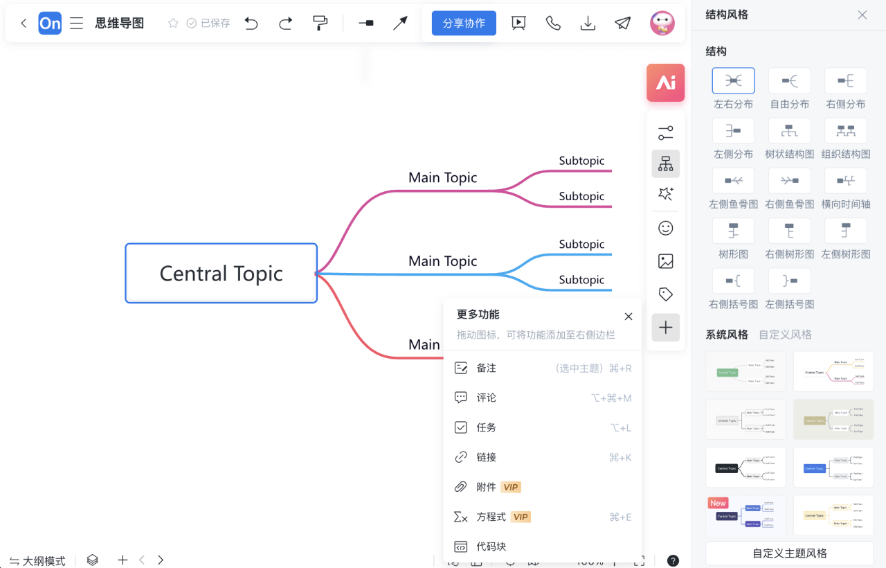 思维导图怎么画 步骤4