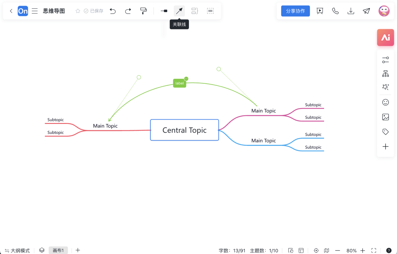 思维导图怎么画 步骤5