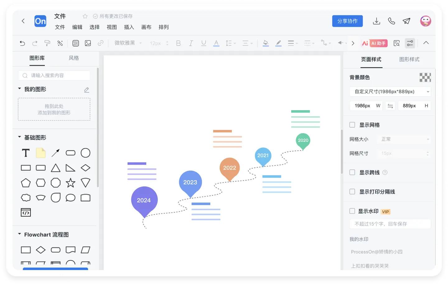 流程图画时间轴