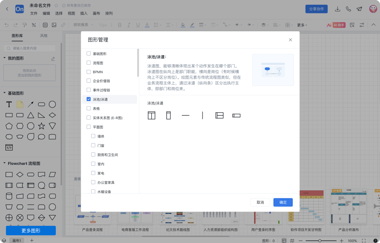 泳道图怎么画 步骤1